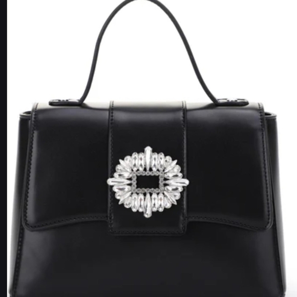 Badgley Mischka Black Mini Bag with Silver Accent Brand New W/dust Bag - Picture 2 of 3